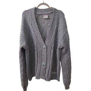 Taylor Swift Gray Cable Knit Cardigan The Tortured Poets Department